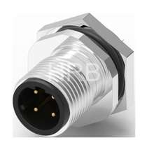 M12 D-coding Panel Rear Mounting Male Circular Connector 4-5 Poles
