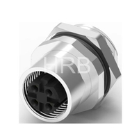 M12 D-coding Panel Rear Mounting Female Circular Connector 