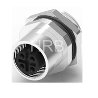 M12 B-coding Panel Rear Mounting Female Circular Connector 3-5 Poles