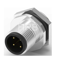 M12 B-coding Panel Rear Mounting Male Circular Connector 3-5 Poles